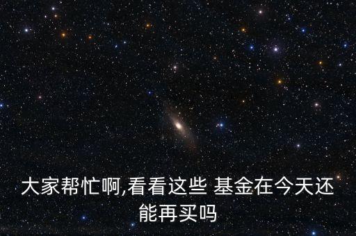 大家?guī)兔Π?看看這些 基金在今天還能再買(mǎi)嗎