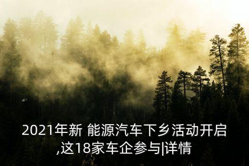 2021年新 能源汽車下鄉(xiāng)活動(dòng)開啟,這18家車企參與|詳情