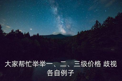 大家?guī)兔εe舉一、二、三級(jí)價(jià)格 歧視各自例子