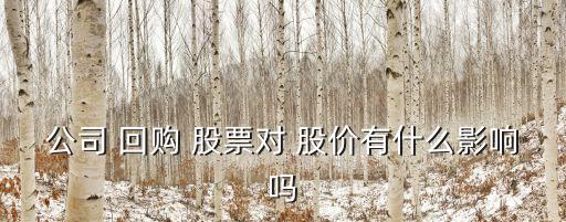 公司 回購(gòu) 股票對(duì) 股價(jià)有什么影響嗎