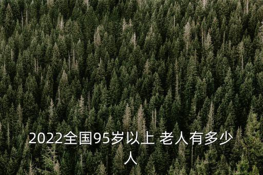 2022全國(guó)95歲以上 老人有多少人