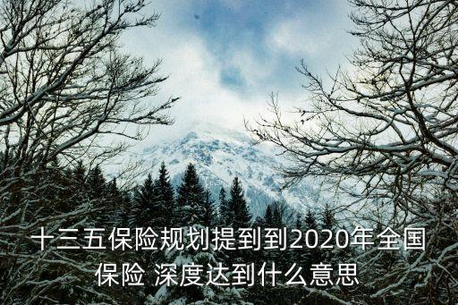 十三五保險規(guī)劃提到到2020年全國保險 深度達到什么意思