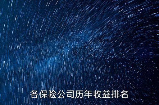 各保險(xiǎn)公司歷年收益排名