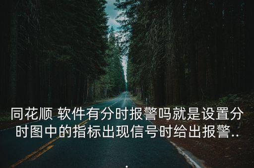 同花順 軟件有分時報警嗎就是設置分時圖中的指標出現(xiàn)信號時給出報警...