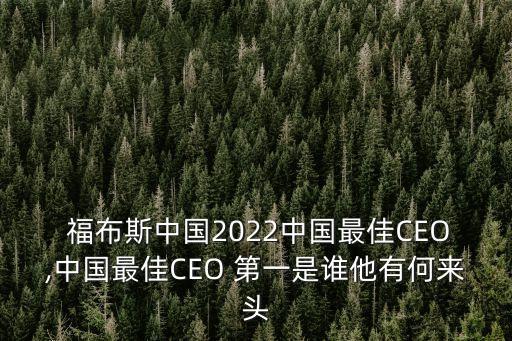  福布斯中國(guó)2022中國(guó)最佳CEO,中國(guó)最佳CEO 第一是誰(shuí)他有何來(lái)頭