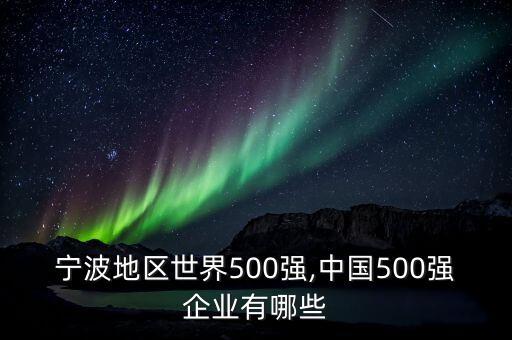 寧波地區(qū)世界500強,中國500強企業(yè)有哪些