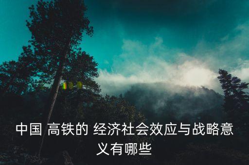 中國 高鐵的 經(jīng)濟(jì)社會效應(yīng)與戰(zhàn)略意義有哪些