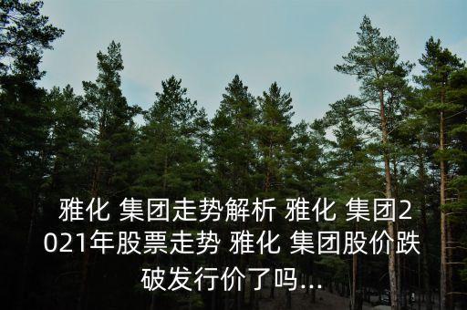  雅化 集團(tuán)走勢解析 雅化 集團(tuán)2021年股票走勢 雅化 集團(tuán)股價(jià)跌破發(fā)行價(jià)了嗎...