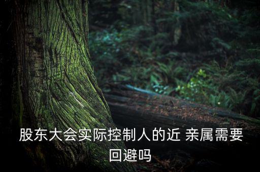  股東大會實(shí)際控制人的近 親屬需要回避嗎