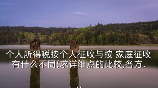 個(gè)人所得稅按個(gè)人征收與按 家庭征收有什么不同(求詳細(xì)點(diǎn)的比較,各方...