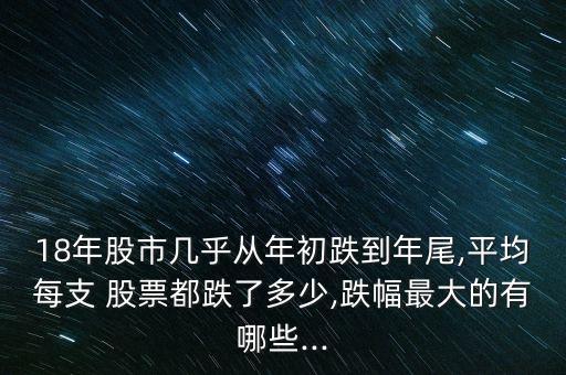 18年股市幾乎從年初跌到年尾,平均每支 股票都跌了多少,跌幅最大的有哪些...