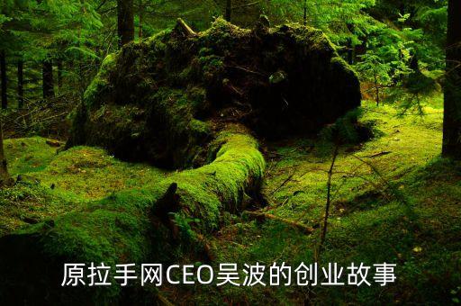 原拉手網(wǎng)CEO吳波的創(chuàng)業(yè)故事