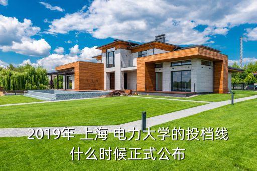 2019年 上海 電力大學的投檔線什么時候正式公布