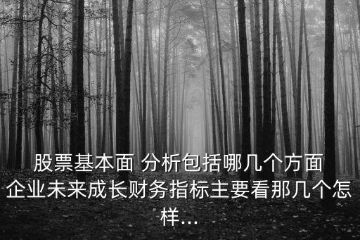  股票基本面 分析包括哪幾個(gè)方面 企業(yè)未來成長財(cái)務(wù)指標(biāo)主要看那幾個(gè)怎樣...