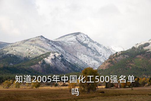 知道2005年中國化工500強(qiáng)名單嗎