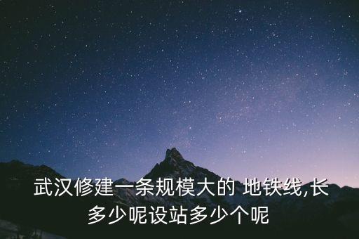  武漢修建一條規(guī)模大的 地鐵線,長多少呢設(shè)站多少個呢