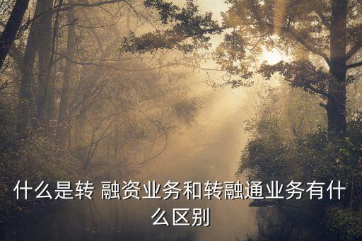 什么是轉(zhuǎn) 融資業(yè)務和轉(zhuǎn)融通業(yè)務有什么區(qū)別