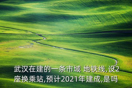  武漢在建的一條市域 地鐵線,設(shè)2座換乘站,預(yù)計2021年建成,是嗎