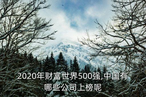 2020年財富世界500強,中國有哪些公司上榜呢