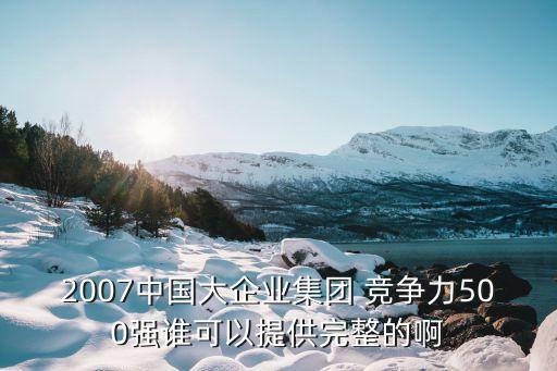 2007中國大企業(yè)集團(tuán) 競(jìng)爭(zhēng)力500強(qiáng)誰可以提供完整的啊