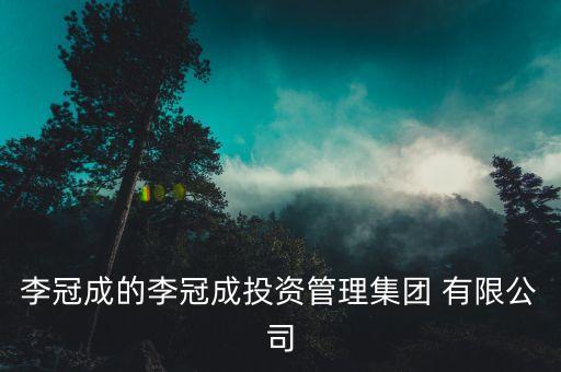 李冠成的李冠成投資管理集團(tuán) 有限公司