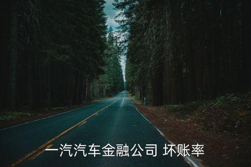 一汽汽車金融公司 壞賬率