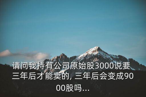 請問我持有公司原始股3000說要 三年后才能賣的, 三年后會變成9000股嗎...