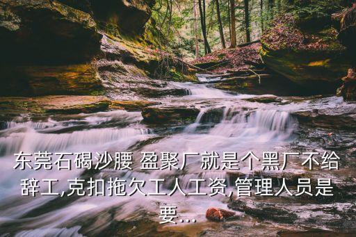 東莞石碣沙腰 盈聚廠(chǎng)就是個(gè)黑廠(chǎng)不給辭工,克扣拖欠工人工資,管理人員是要...