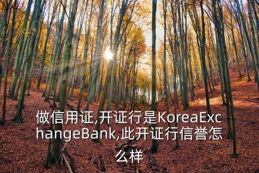 做信用證,開(kāi)證行是KoreaExchangeBank,此開(kāi)證行信譽(yù)怎么樣