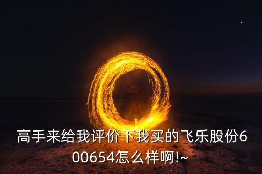  高手來給我評價下我買的飛樂股份600654怎么樣啊!~