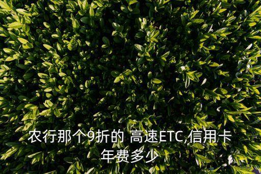 農(nóng)行那個9折的 高速ETC,信用卡年費多少