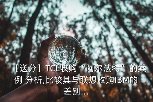 【送分】TCL收購(gòu)“阿爾法特”的案例 分析,比較其與聯(lián)想收購(gòu)IBM的差別...