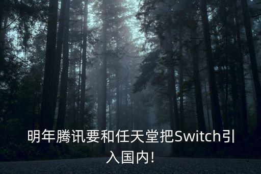 明年騰訊要和任天堂把Switch引入國內!