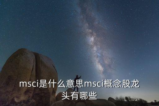 msci是什么意思msci概念股龍頭有哪些