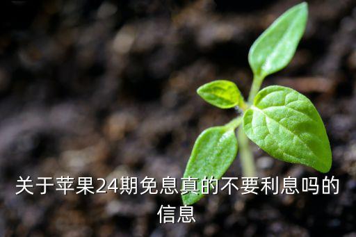 關(guān)于蘋(píng)果24期免息真的不要利息嗎的信息