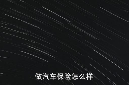 做汽車保險怎么樣