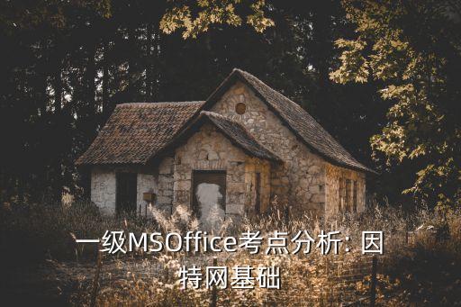 一級MSOffice考點分析: 因特網(wǎng)基礎