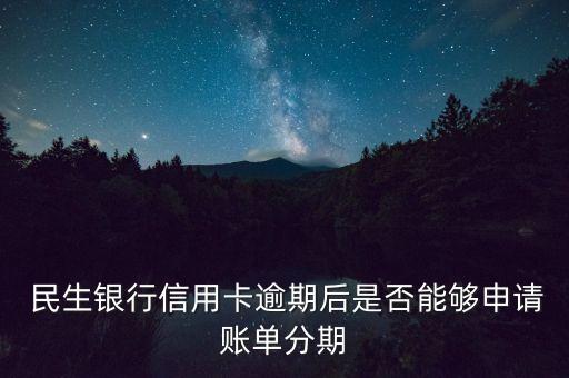  民生銀行信用卡逾期后是否能夠申請(qǐng)賬單分期