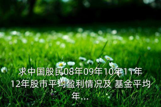 求中國股民08年09年10年11年12年股市平均盈利情況及 基金平均年...