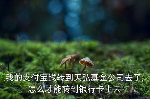 我的支付寶錢轉到天弘基金公司去了,怎么才能轉到銀行卡上去