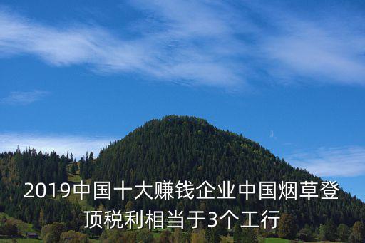 2019中國十大賺錢企業(yè)中國煙草登頂稅利相當(dāng)于3個工行