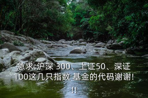 急求:滬深 300、上證50、深證100這幾只指數(shù) 基金的代碼謝謝!!!