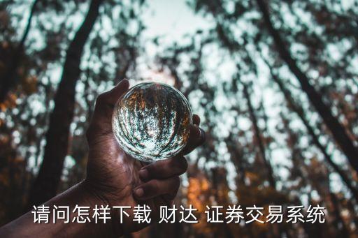 請問怎樣下載 財(cái)達(dá) 證券交易系統(tǒng)