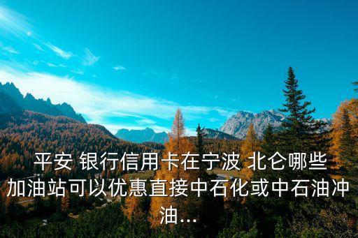  平安 銀行信用卡在寧波 北侖哪些加油站可以優(yōu)惠直接中石化或中石油沖油...