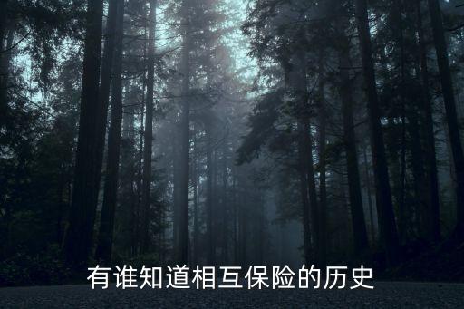 有誰知道相互保險(xiǎn)的歷史