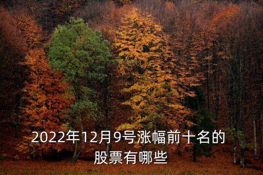 2022年12月9號(hào)漲幅前十名的 股票有哪些