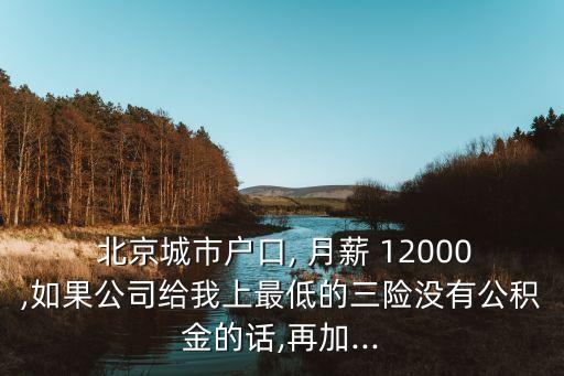  北京城市戶口, 月薪 12000,如果公司給我上最低的三險(xiǎn)沒有公積金的話,再加...