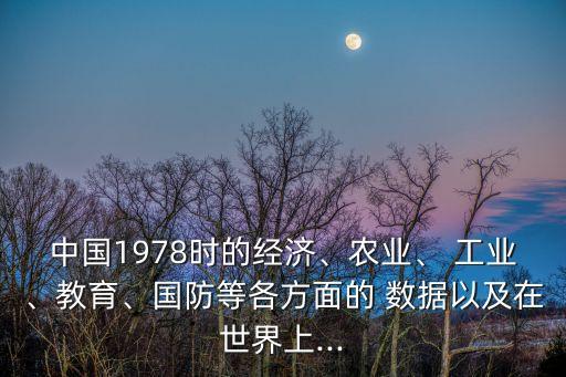 中國1978時的經(jīng)濟、農(nóng)業(yè)、 工業(yè)、教育、國防等各方面的 數(shù)據(jù)以及在世界上...