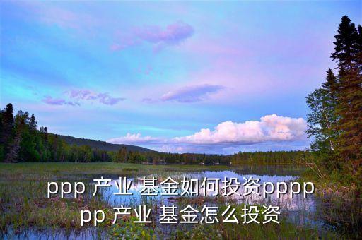 ppp 產業(yè) 基金如何投資pppppp 產業(yè) 基金怎么投資