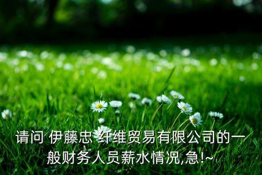 請(qǐng)問 伊藤忠 纖維貿(mào)易有限公司的一般財(cái)務(wù)人員薪水情況,急!~